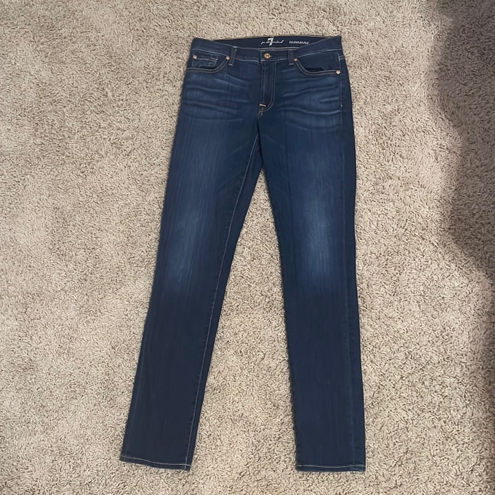 7 for all Mankind Roxanne Mid-Rise Skinny Jeans Size